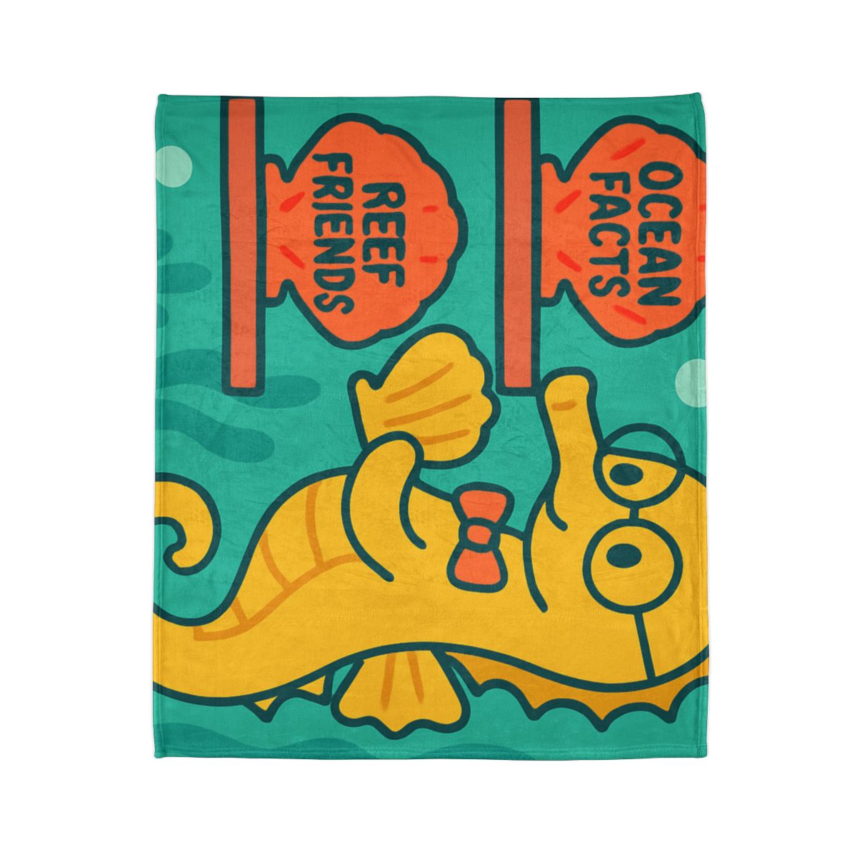 Underwater Library Of The Seahorse Librarian designer printed blankets