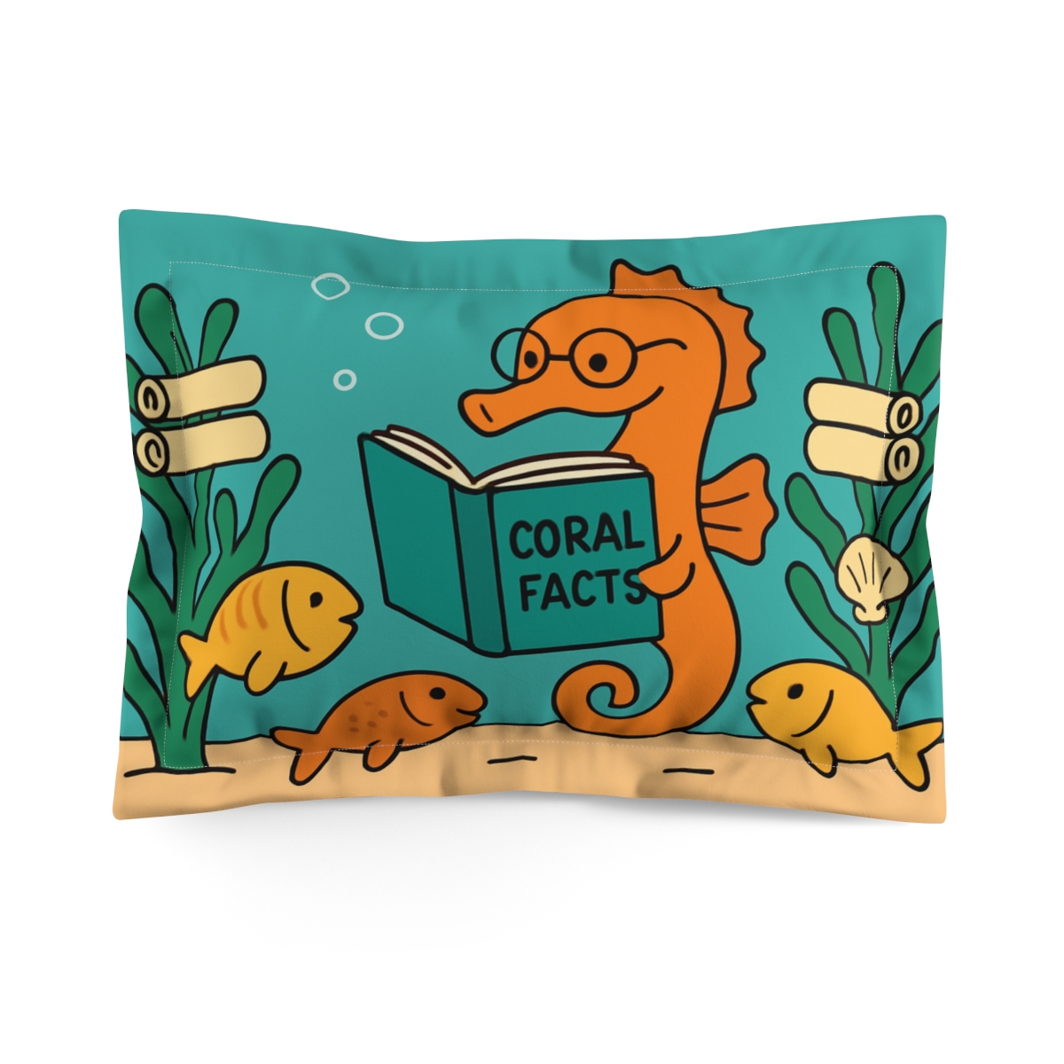 Underwater Library Of The Seahorse Scholar trendy accent pillows