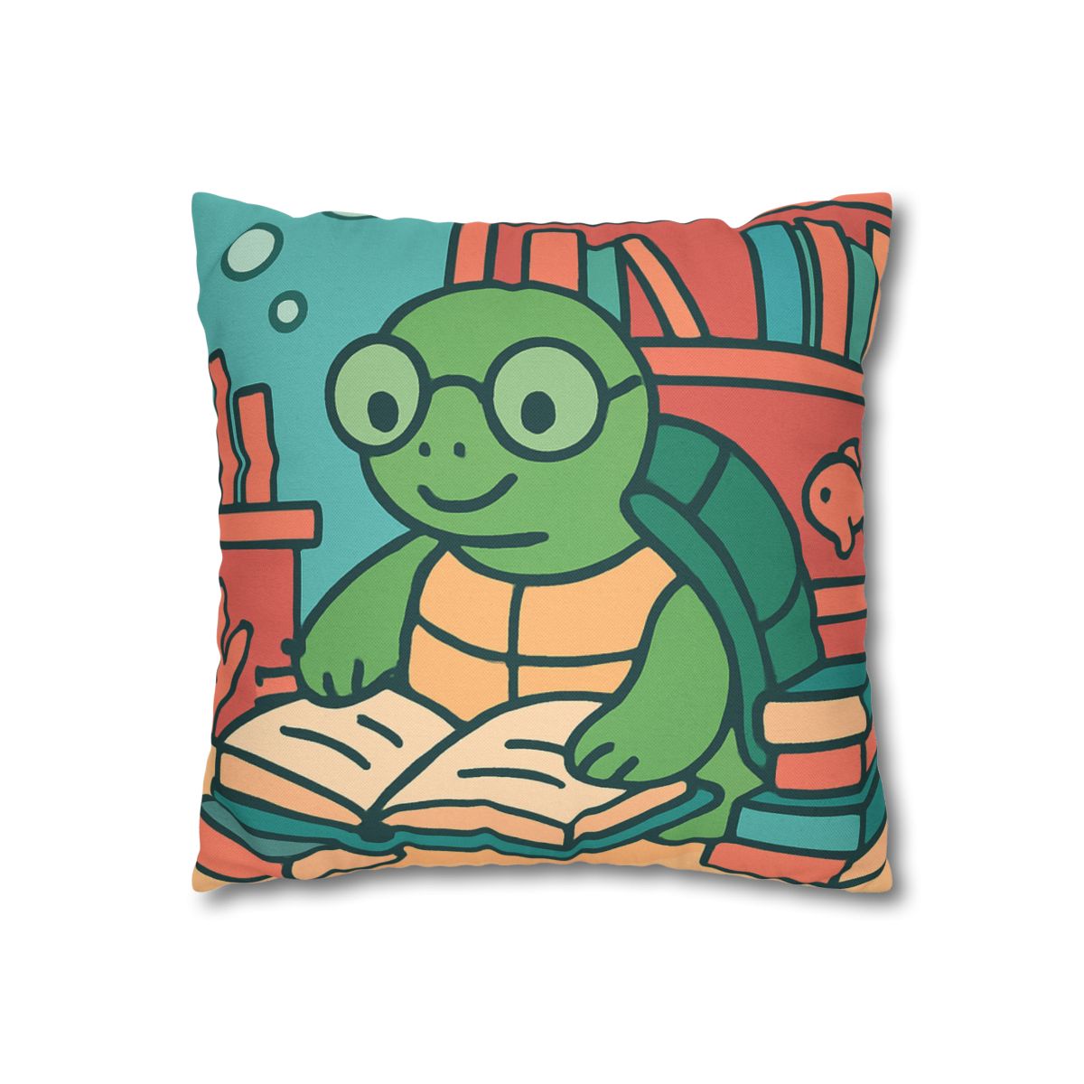 Underwater Library With Bookish Turtle unique gift pillow cases