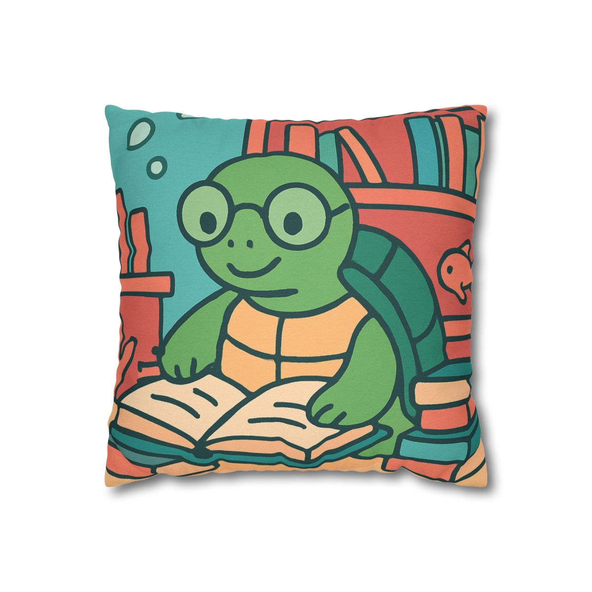 Underwater Library With Bookish Turtle unique gift pillow cases