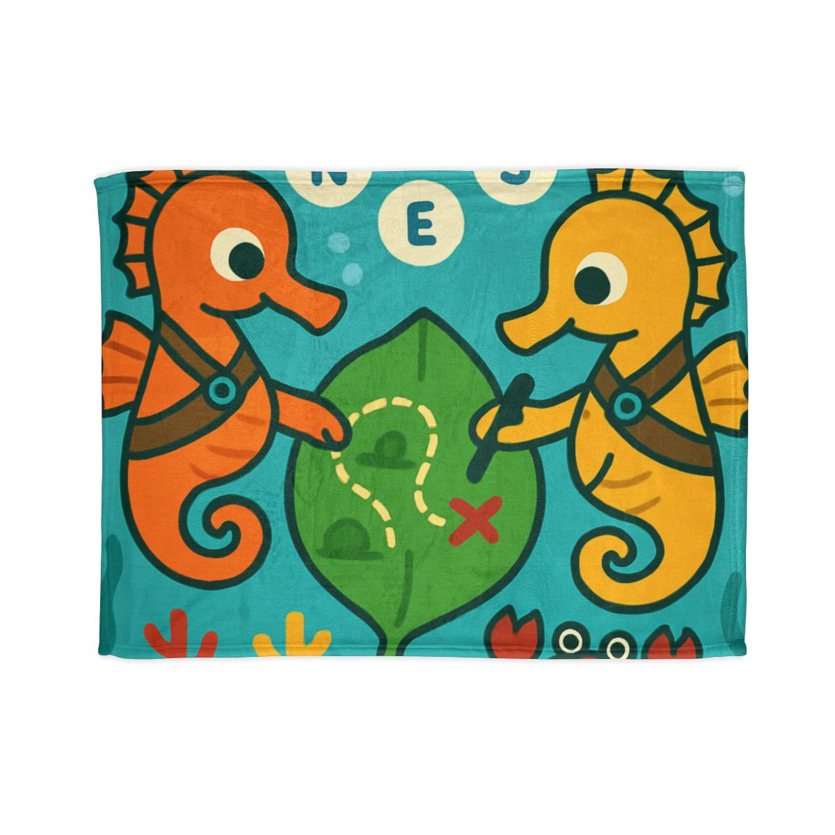 Underwater Map Makers The Seahorse Scouts decorative home blankets