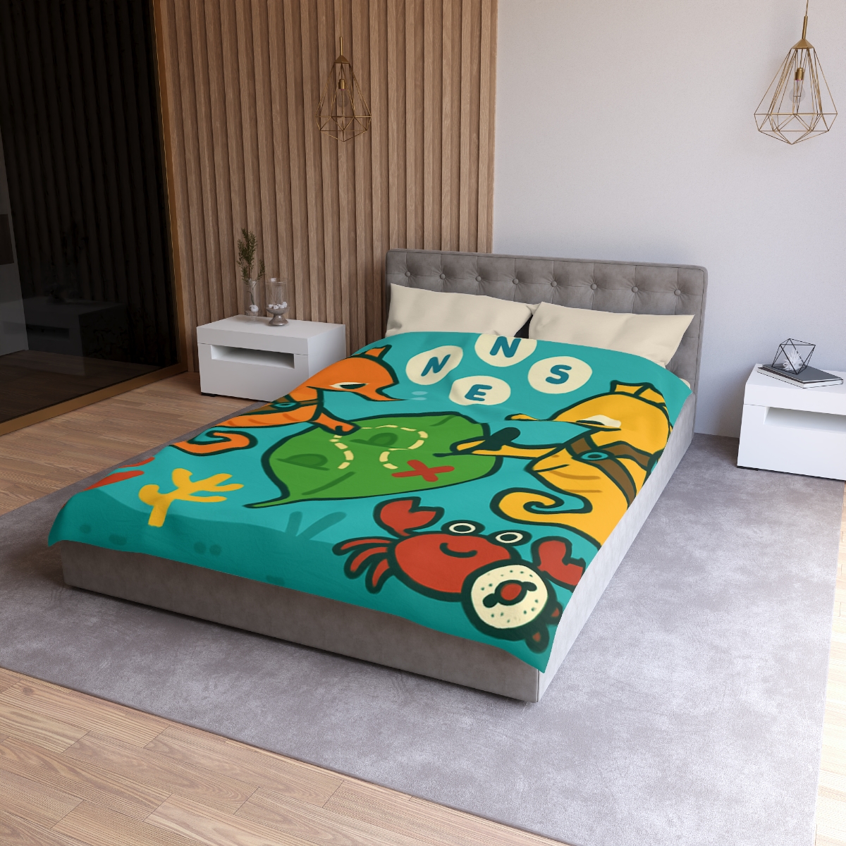 Underwater Map Makers The Seahorse Scouts personalized bedding duvets