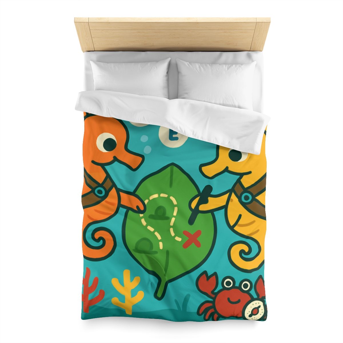 Underwater Map Makers The Seahorse Scouts personalized bedding duvets