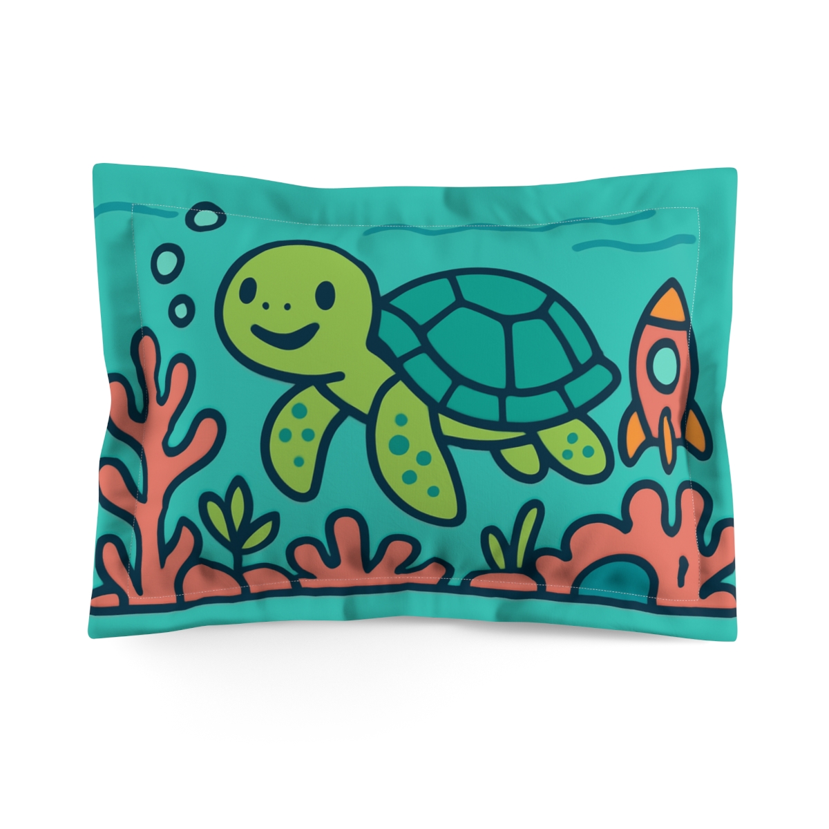 Underwater Rocket Reef designer printed pillows