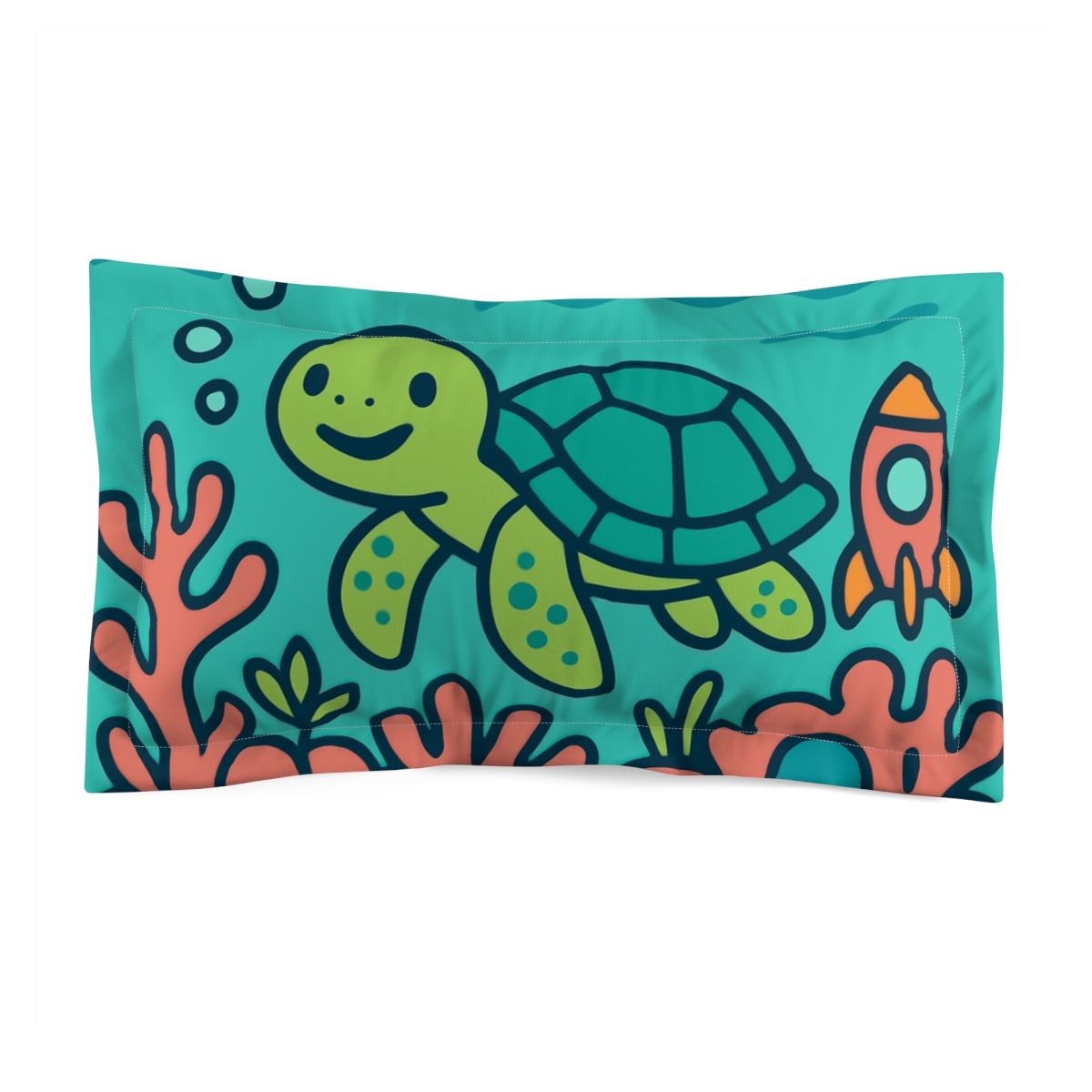 Underwater Rocket Reef designer printed pillows