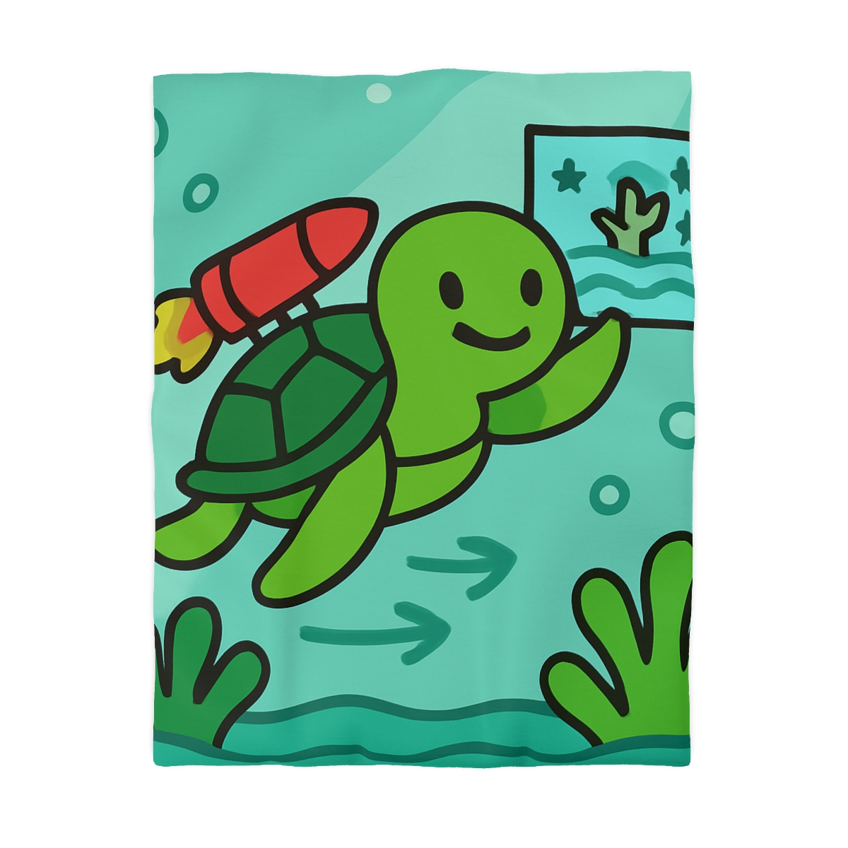 Underwater Rocket Turtle warm winter duvets