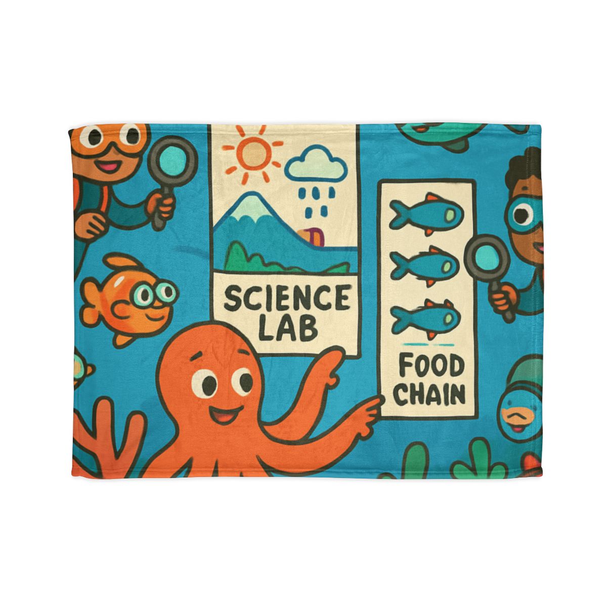 Underwater Science Lab Reef unique gift blanketscustom blankets