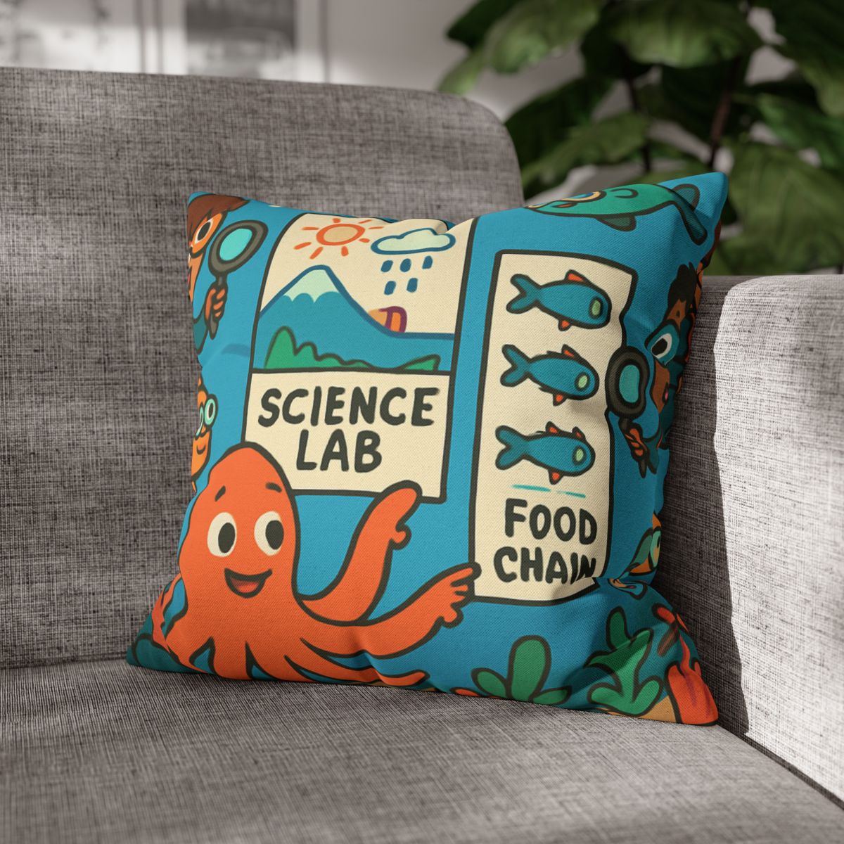 Underwater Science Lab Reef custom pillow cases