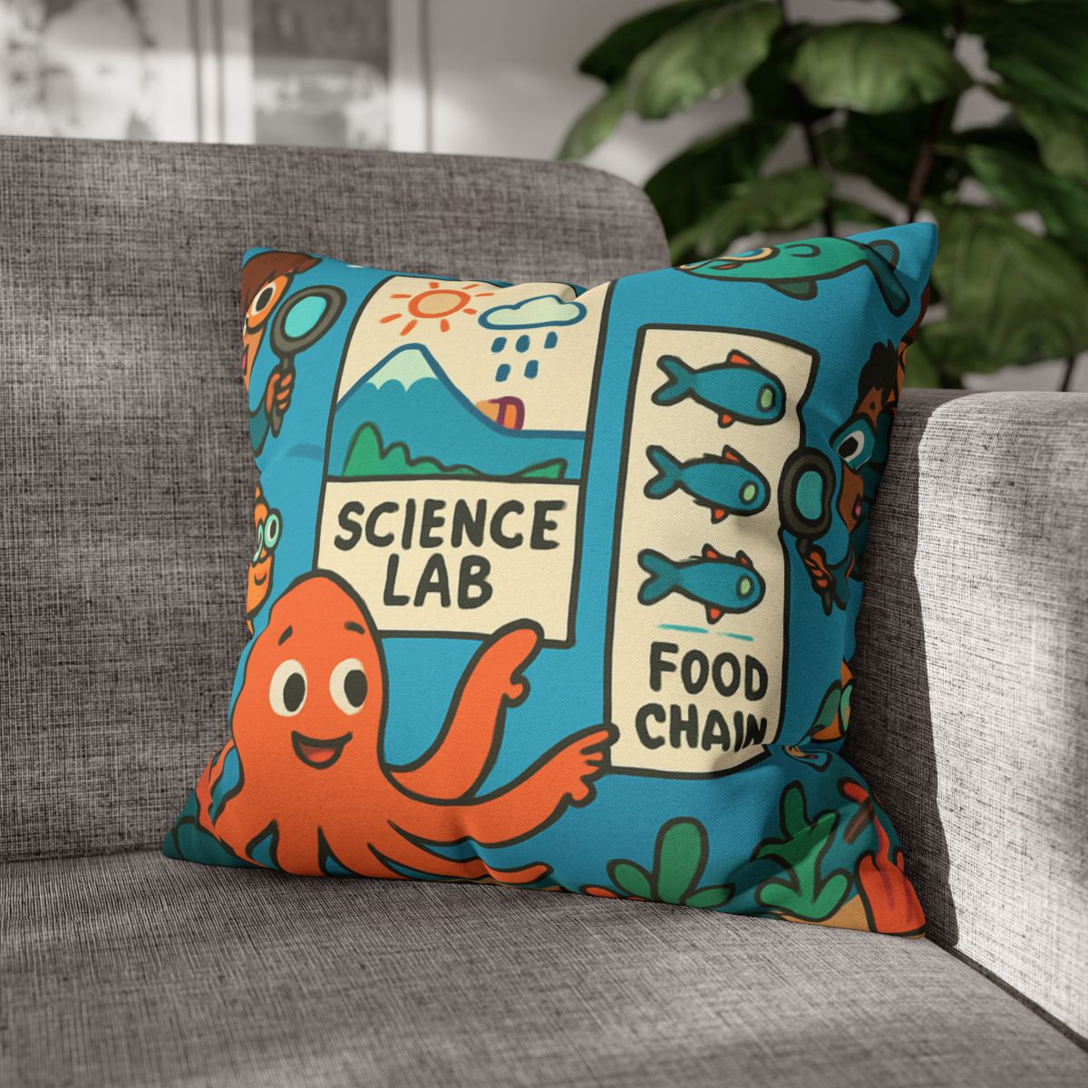 Underwater Science Lab Reef custom pillow cases