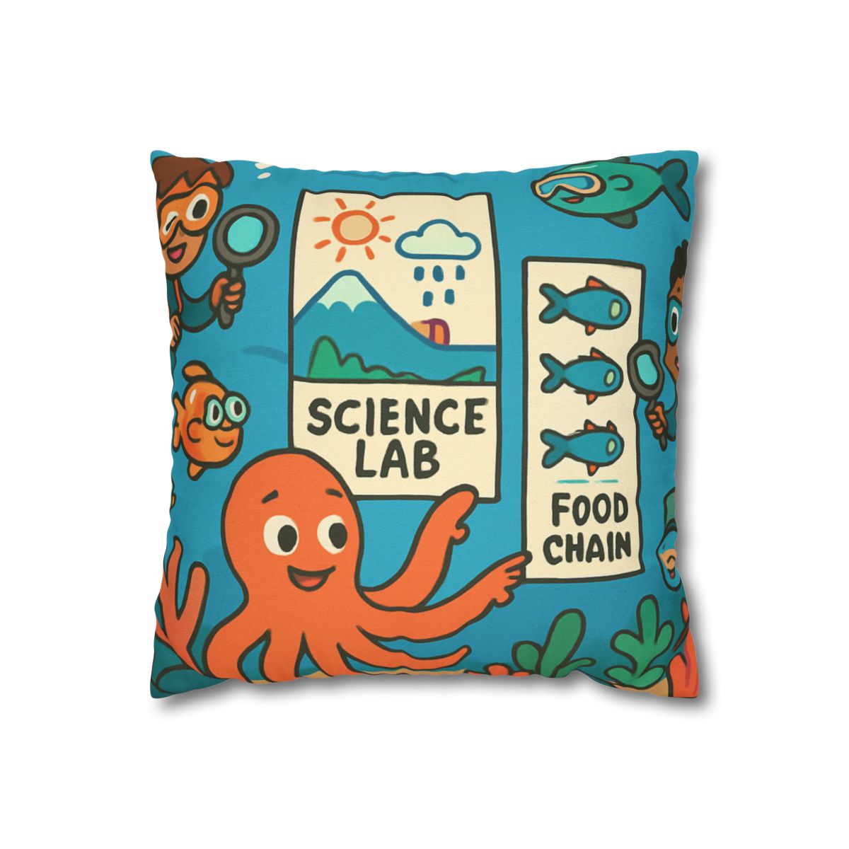 Underwater Science Lab Reef custom pillow cases