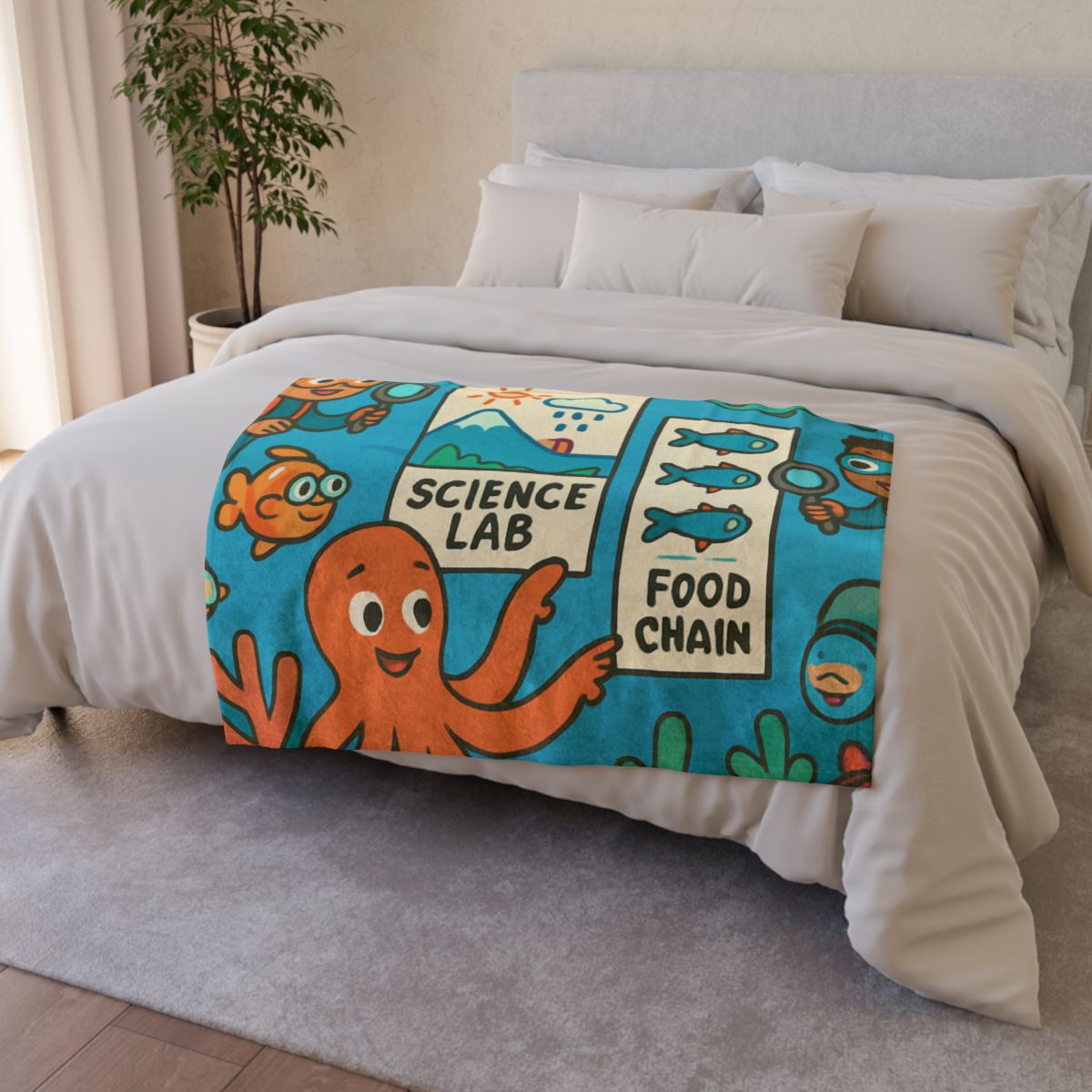 Underwater Science Lab Reef unique gift blanketscustom blankets