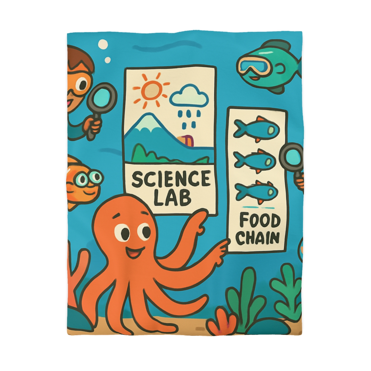 Underwater Science Lab Reef custom duvets