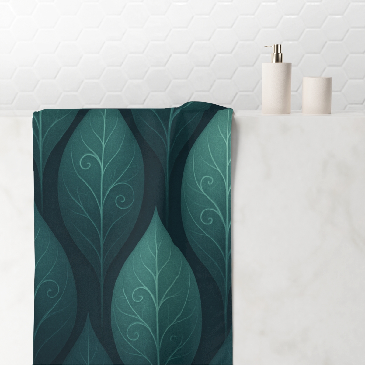 Veinwork Aurora Scroll personalized bath towels