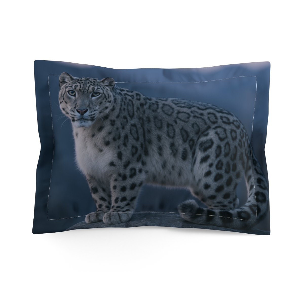 Velvet Dusk Snow Leopard soft plush pillows