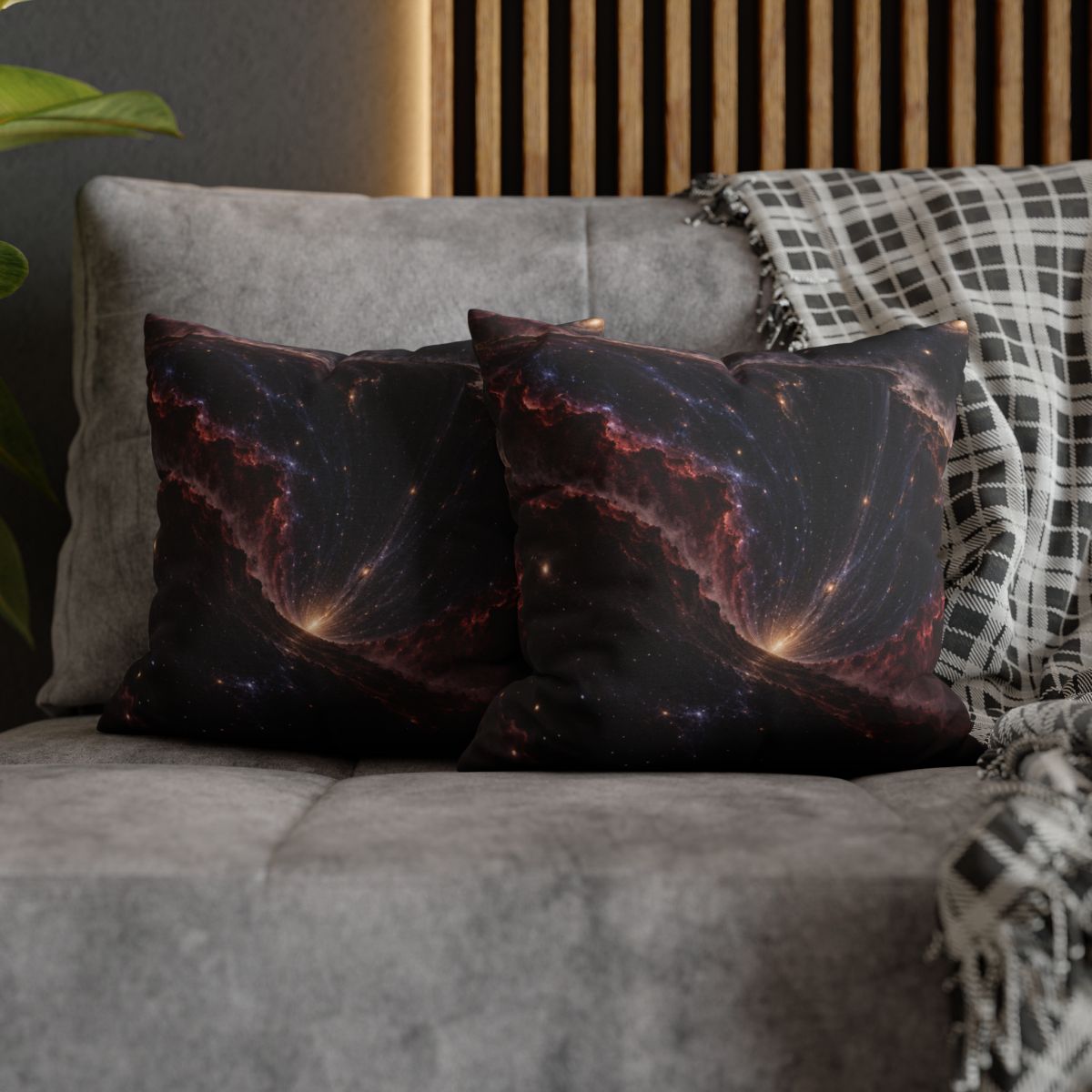 Velvet Redshift Chasm comfortable bedding pillow covers [AI-fabfdab3-6d216f8aab44]