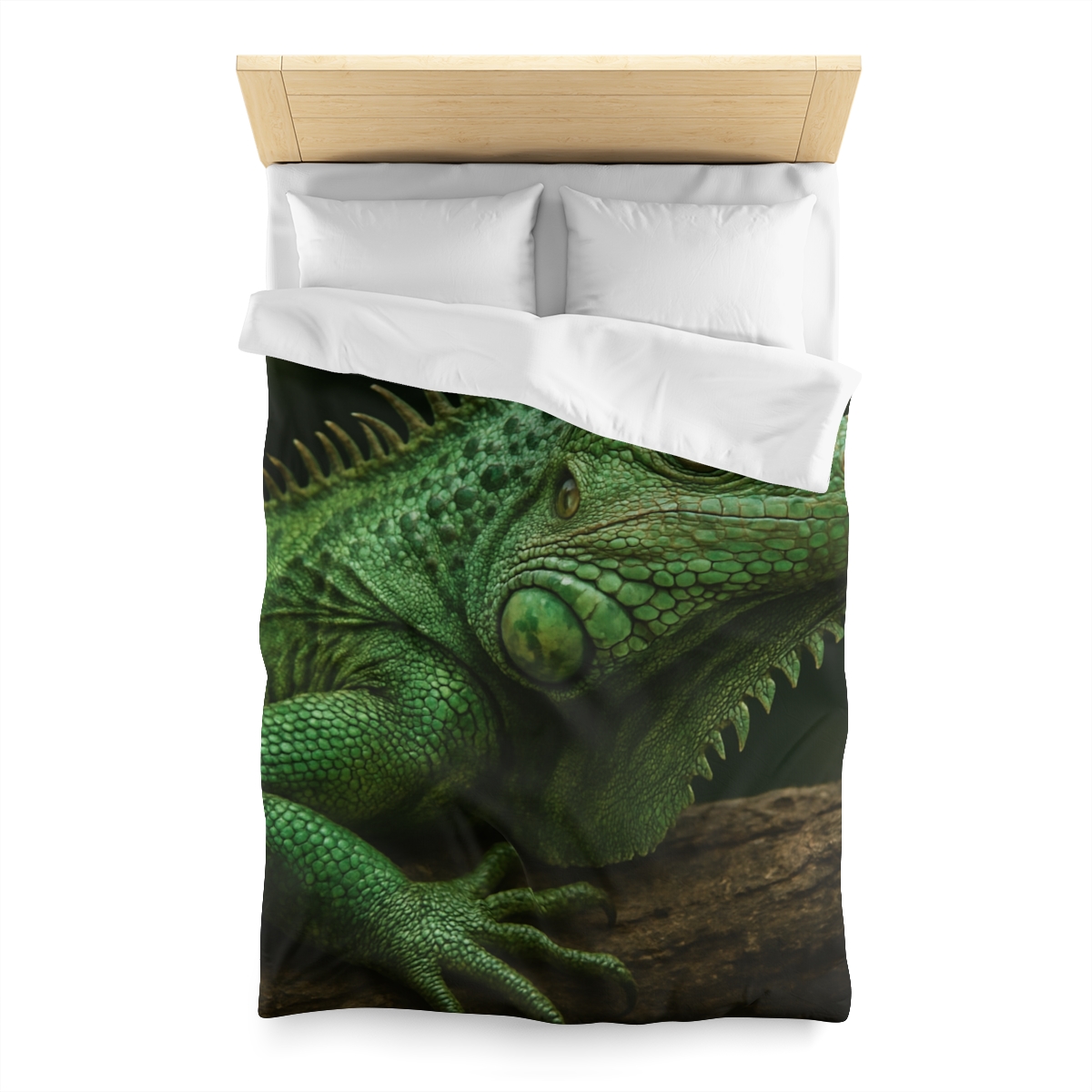 Verdant Gaze Green Iguana personalized bedding duvets