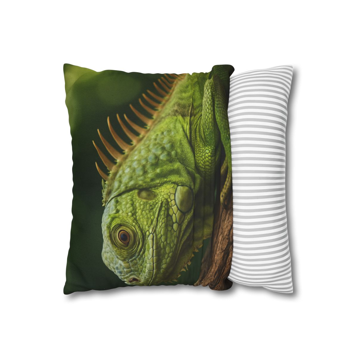 Verdant Gaze Green Iguana soft cotton pillow cases