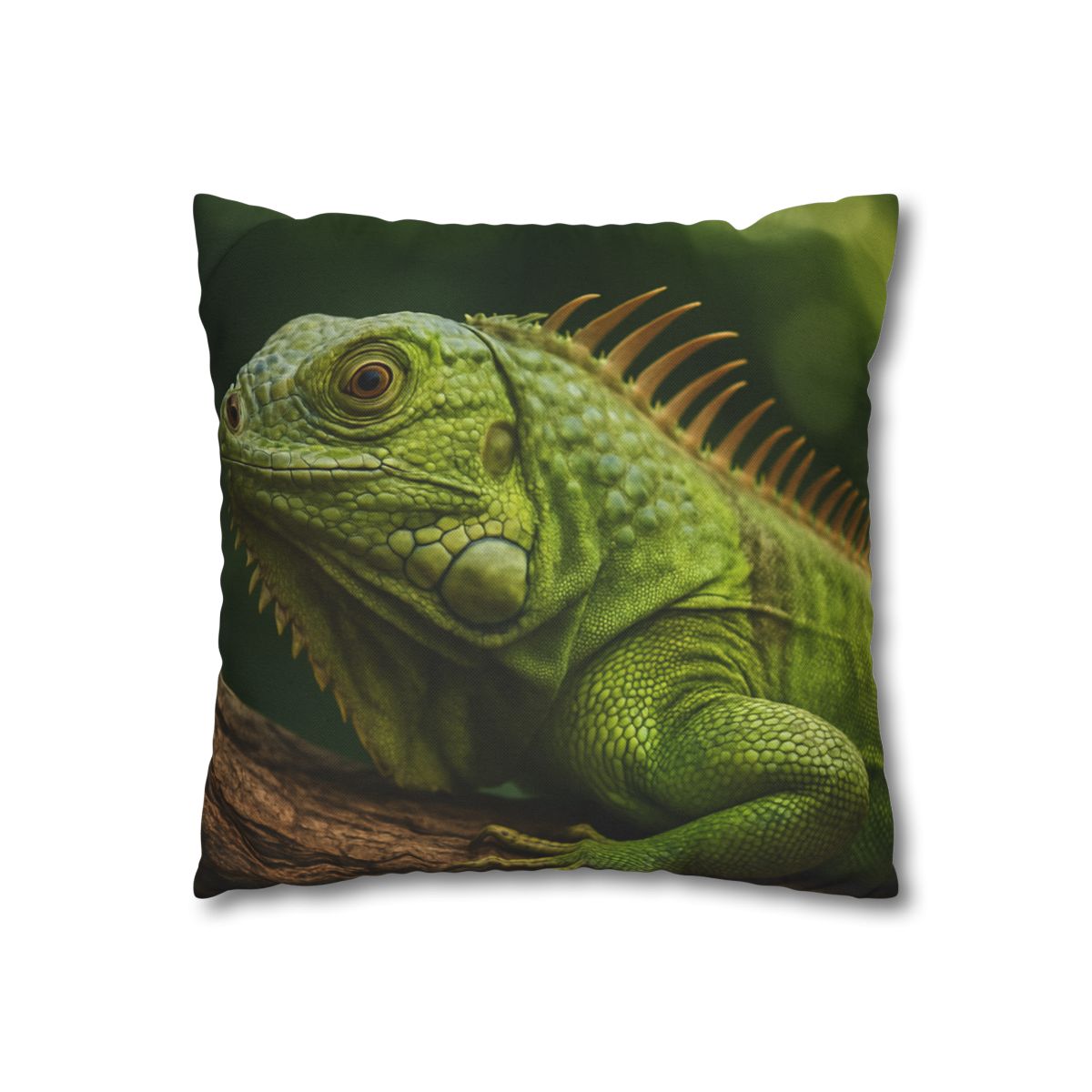 Verdant Gaze Green Iguana soft cotton pillow cases