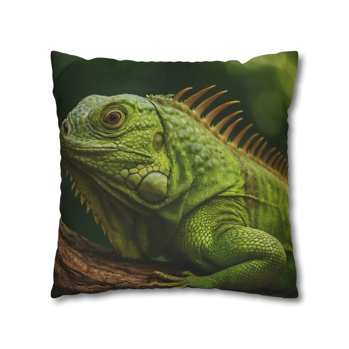 Verdant Gaze Green Iguana soft cotton pillow cases