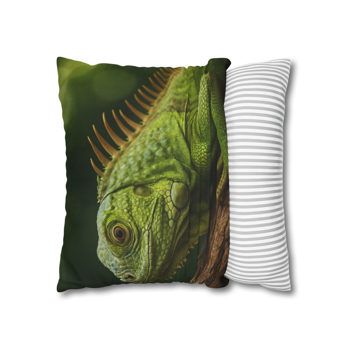 Verdant Gaze Green Iguana soft cotton pillow cases