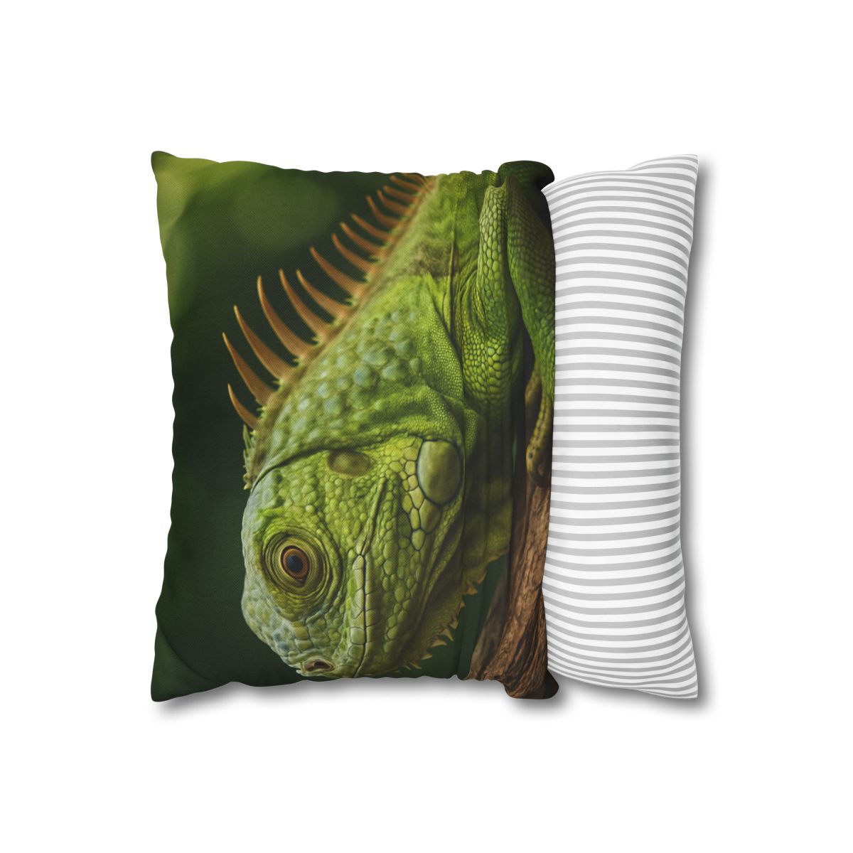 Verdant Gaze Green Iguana soft cotton pillow cases
