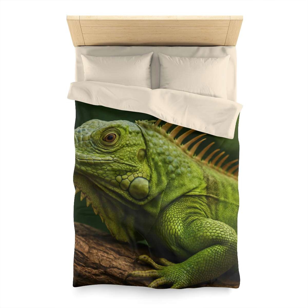Verdant Gaze Green Iguana personalized bedding duvets