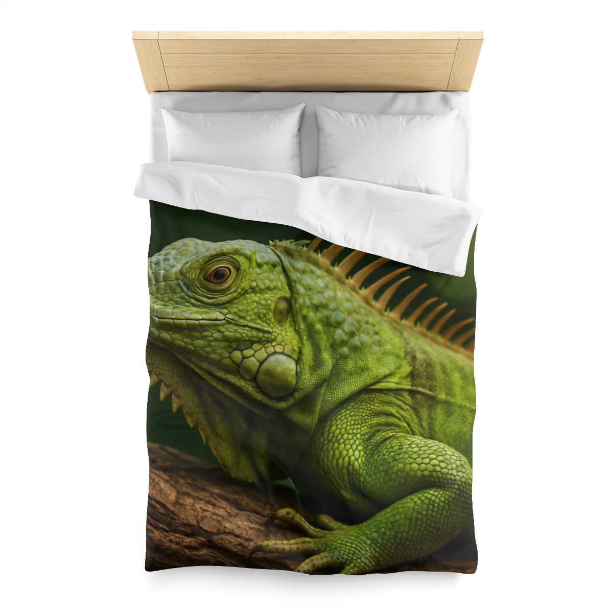 Verdant Gaze Green Iguana personalized bedding duvets