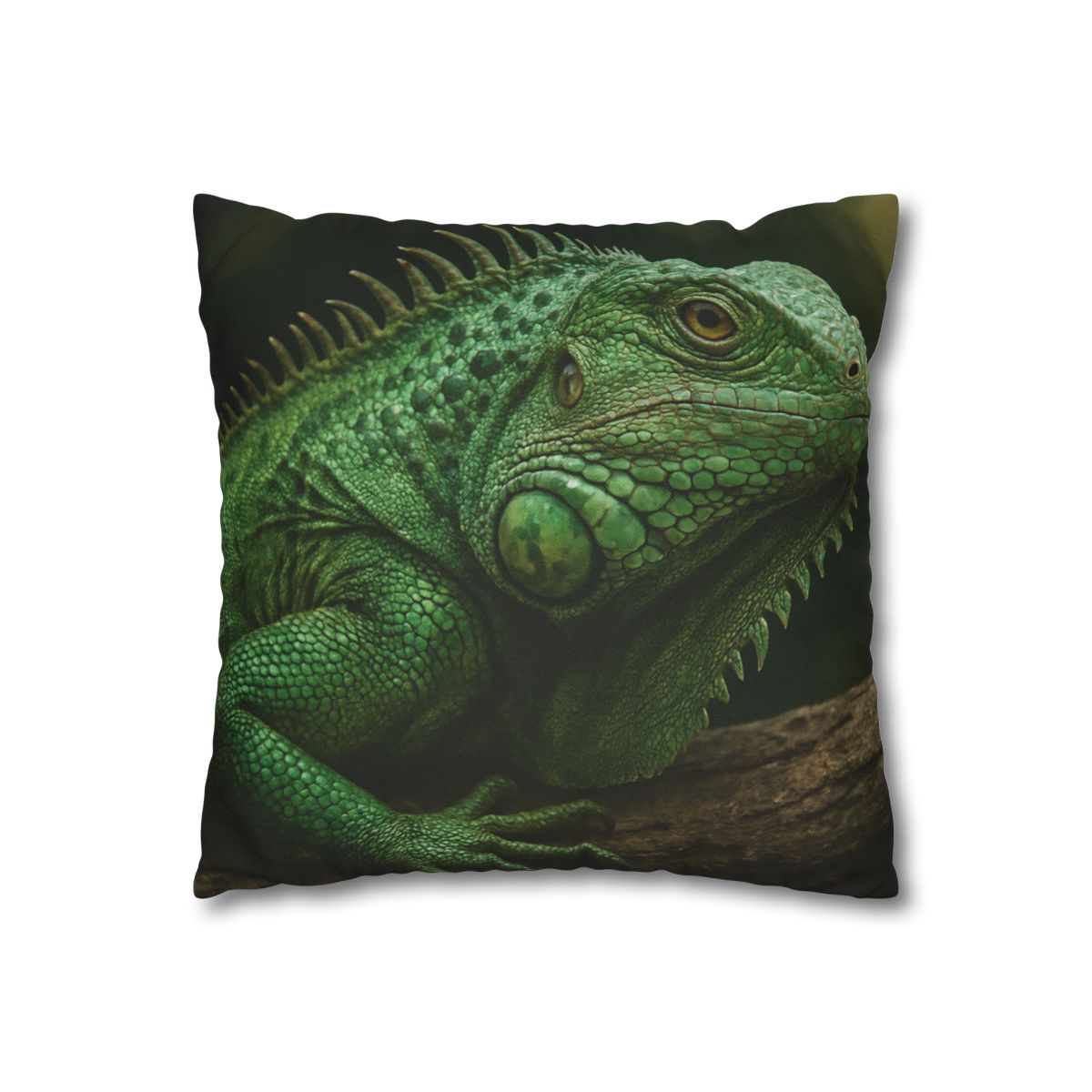 Verdant Gaze Green Iguana comfortable bedding pillow covers