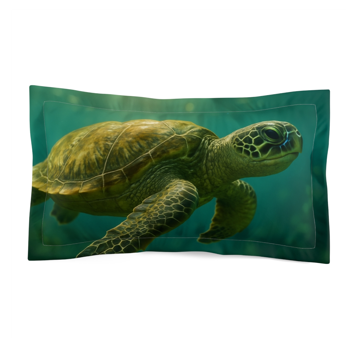 Verdant Gaze Green Sea Turtle soft plush pillows