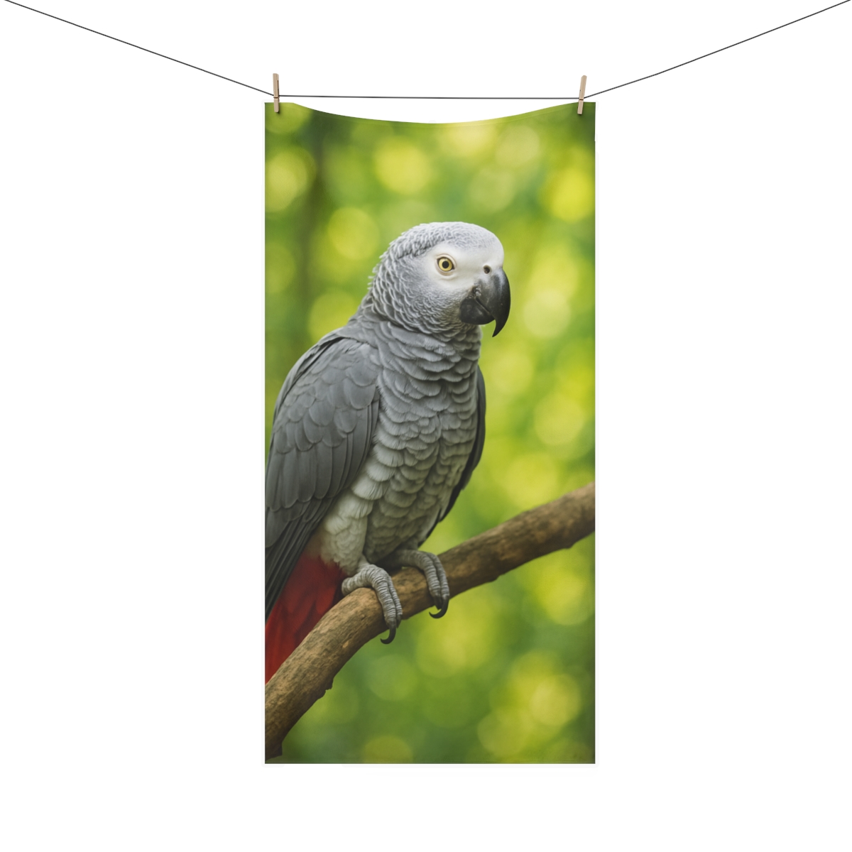 Verdant Guardian African Grey Parrot custom towels
