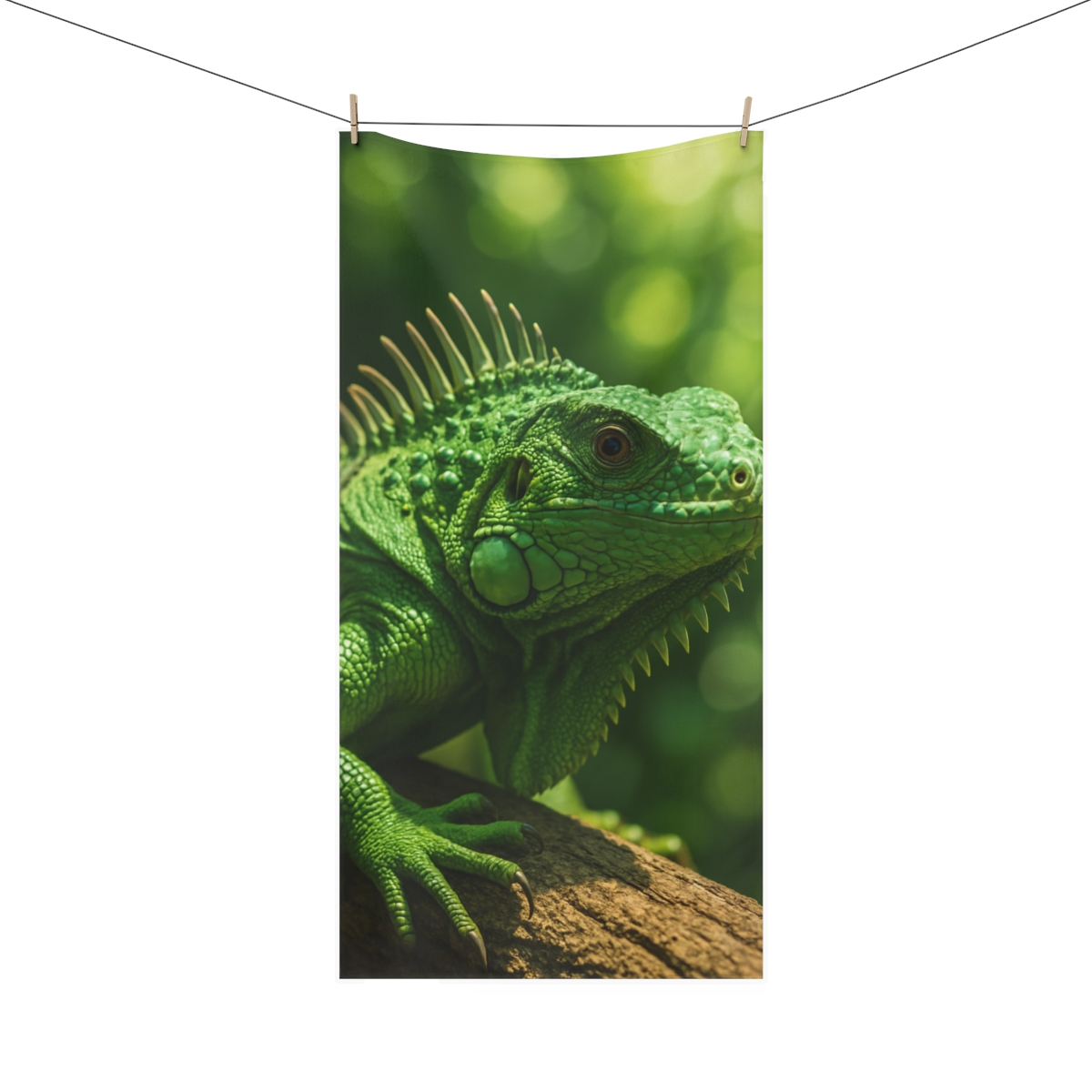 Verdant Ledge Green Iguana custom towels