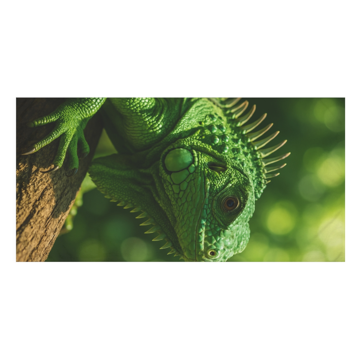 Verdant Ledge Green Iguana custom towels