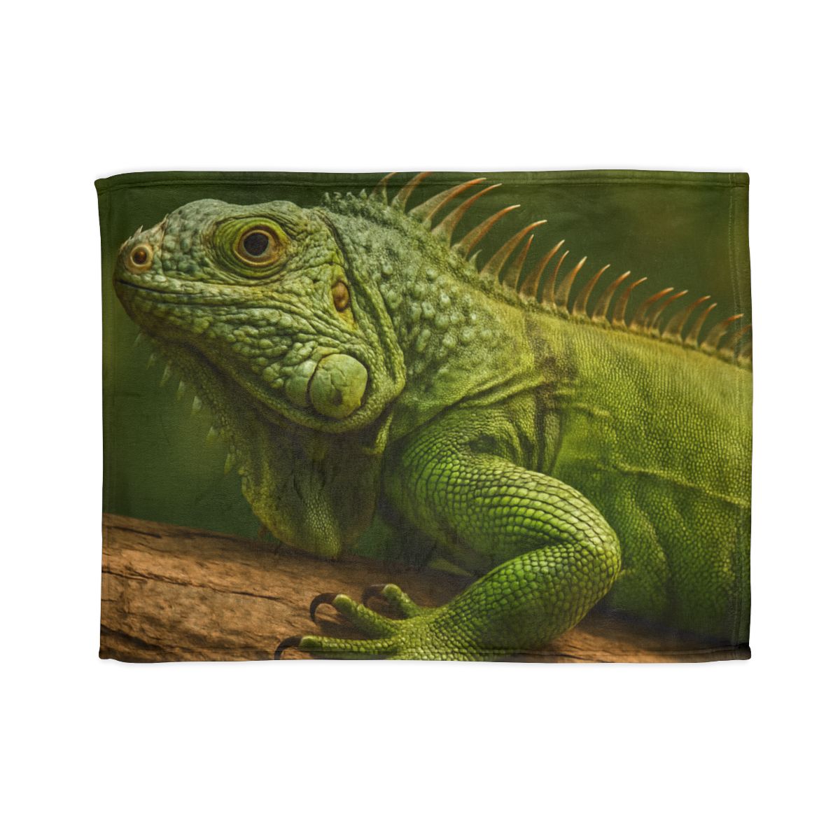 Verdant Stillness Green Iguana designer printed blankets