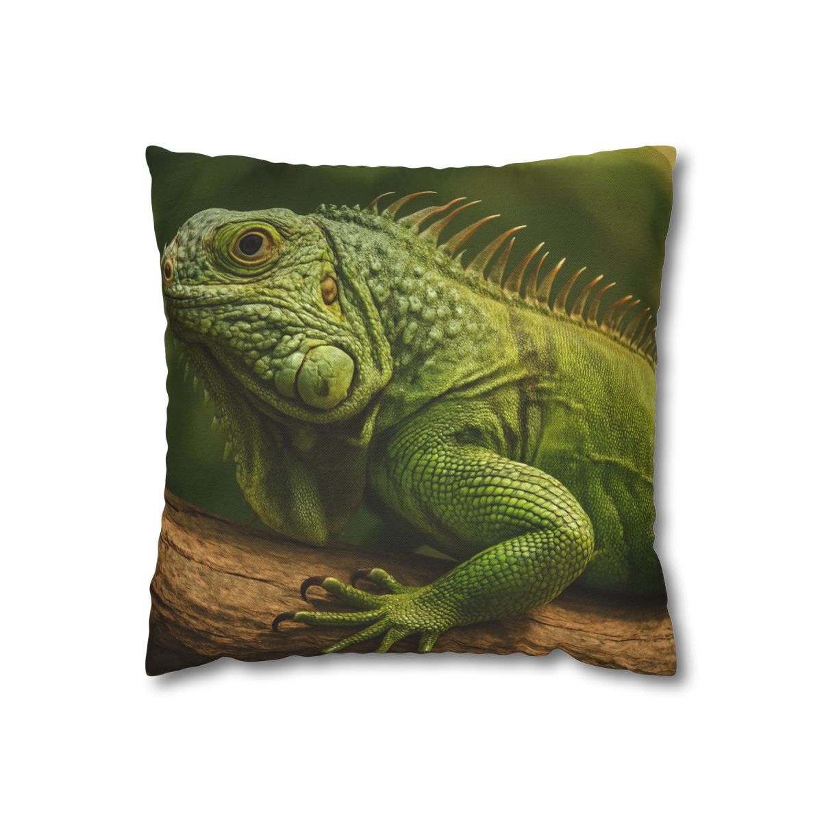 Verdant Stillness Green Iguana designer print pillow cases