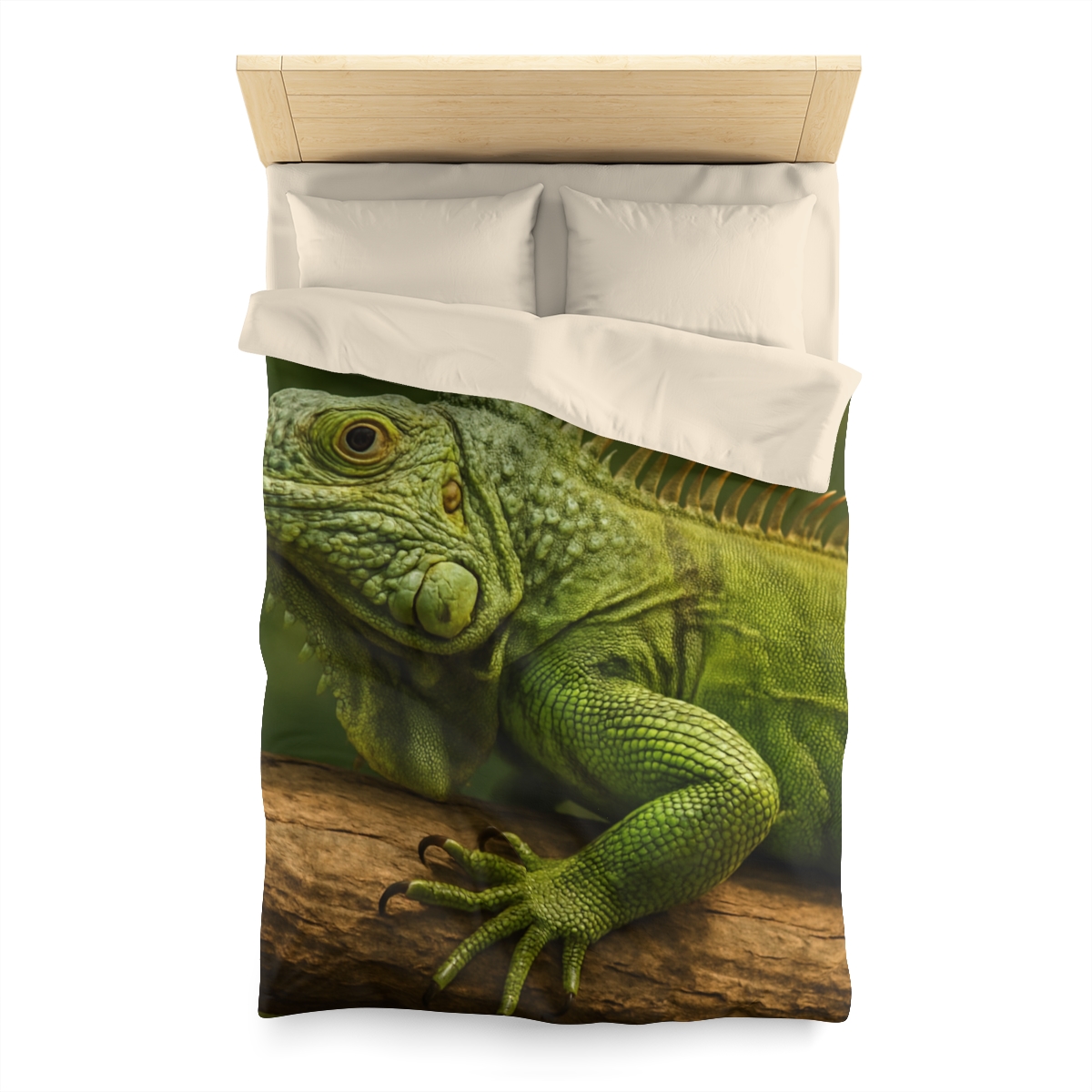 Verdant Stillness Green Iguana personalized bedding duvets