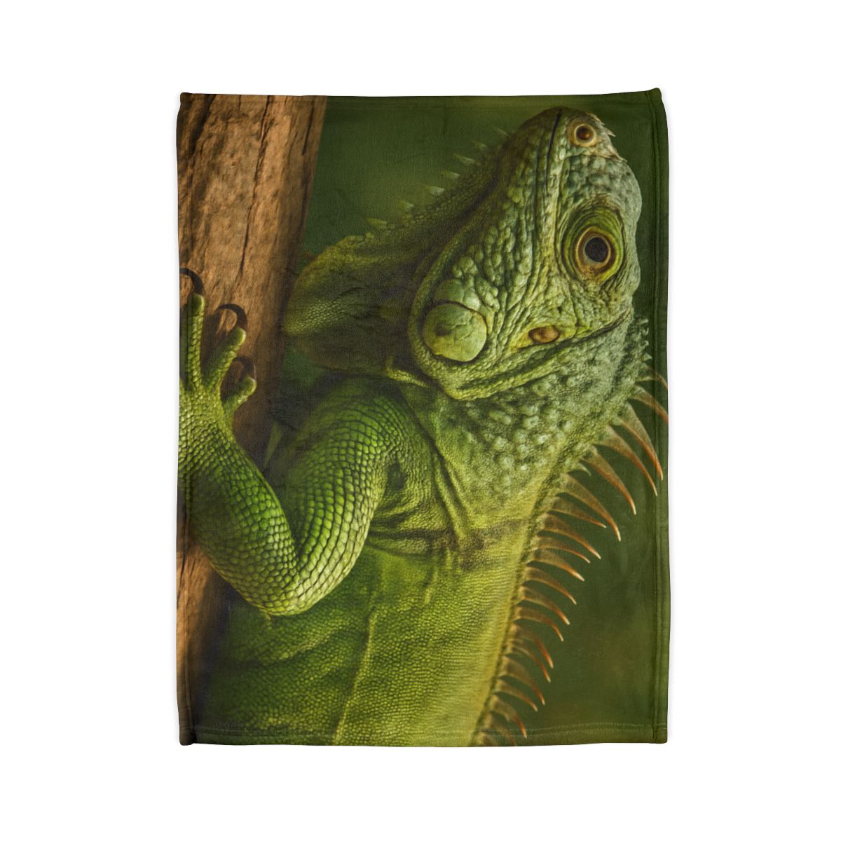 Verdant Stillness Green Iguana designer printed blankets