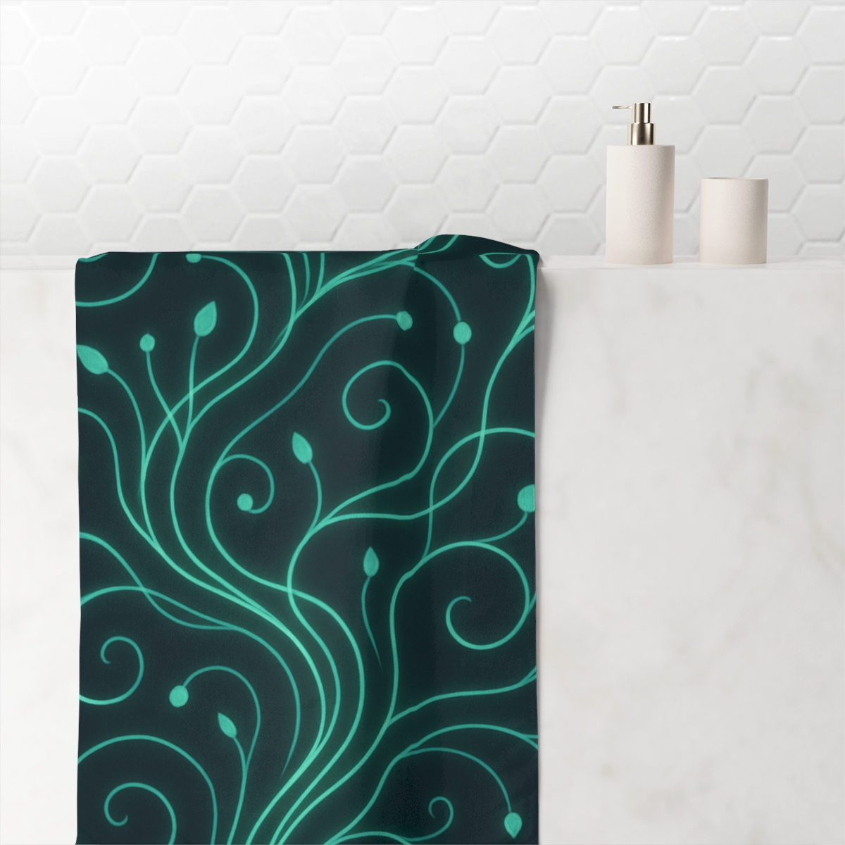Vine Circuit Geometry stylish beach towels