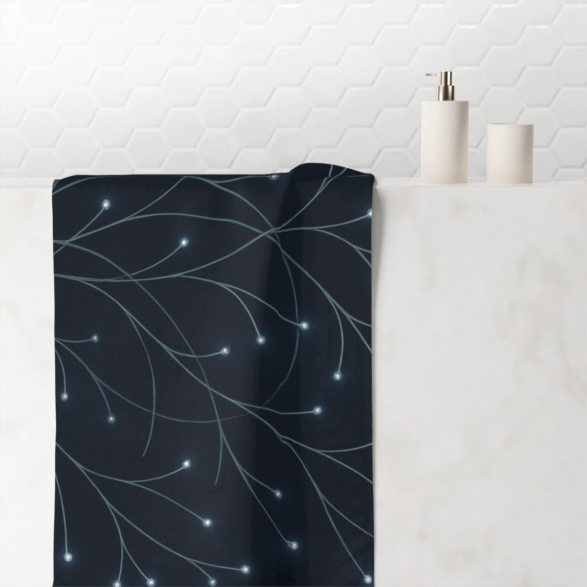 Vine Constellation Lattice comfortable face towels
