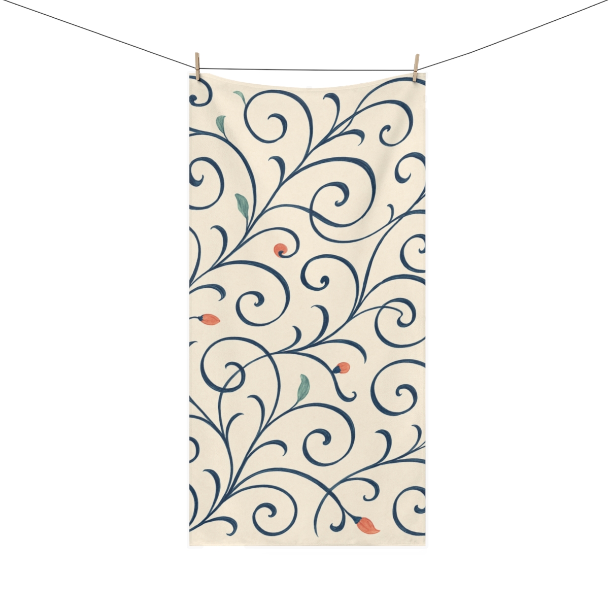 Vine Curl Calligraphy personalized bath towels