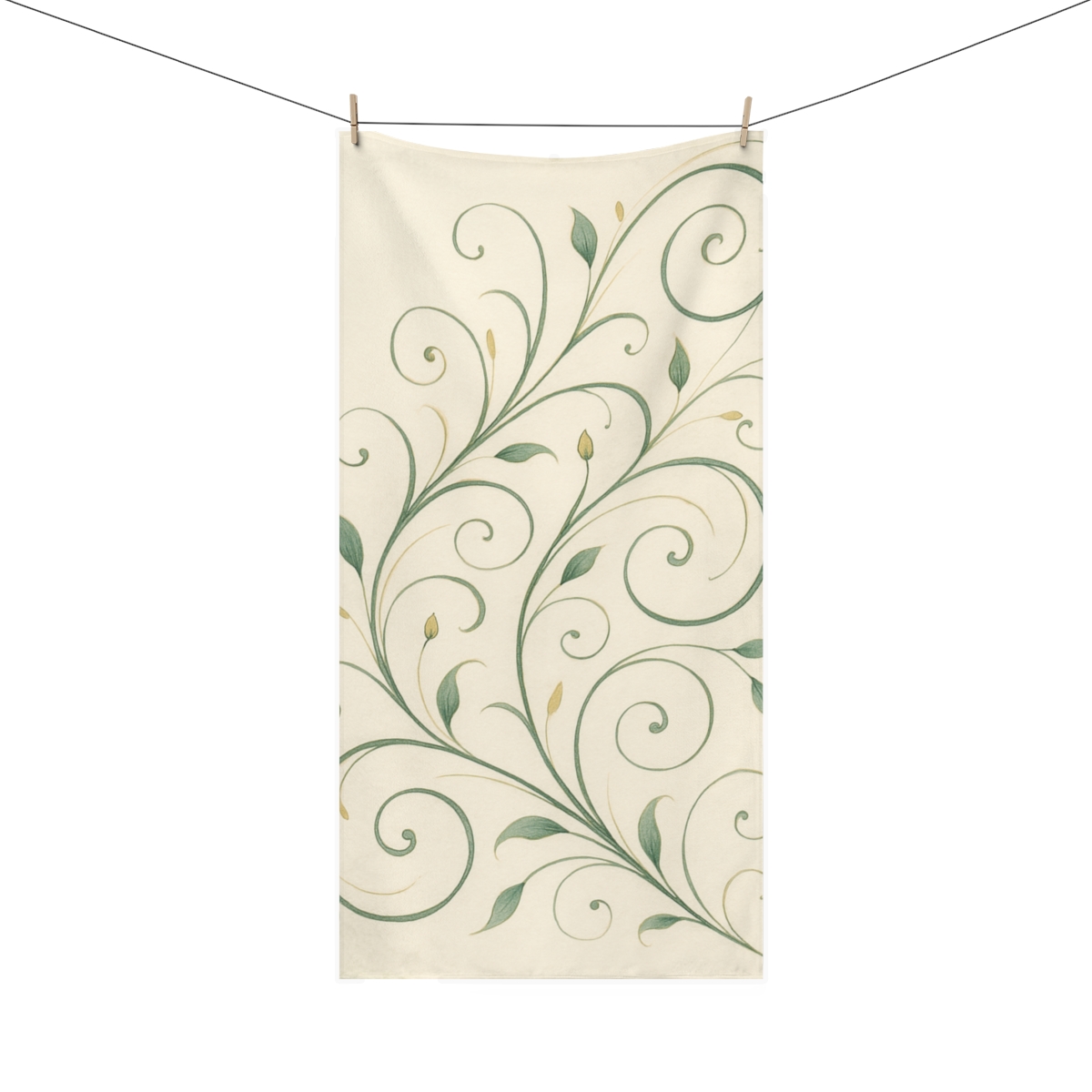 Vine Curl Calligraphy Swirl comfortable face towels