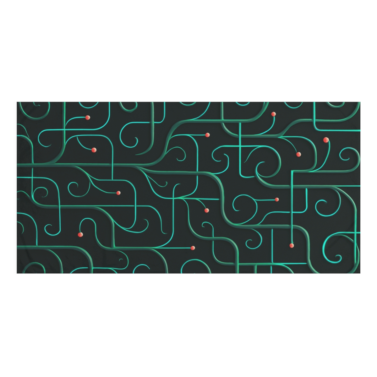 Vine Curl Circuitry designer printed towels