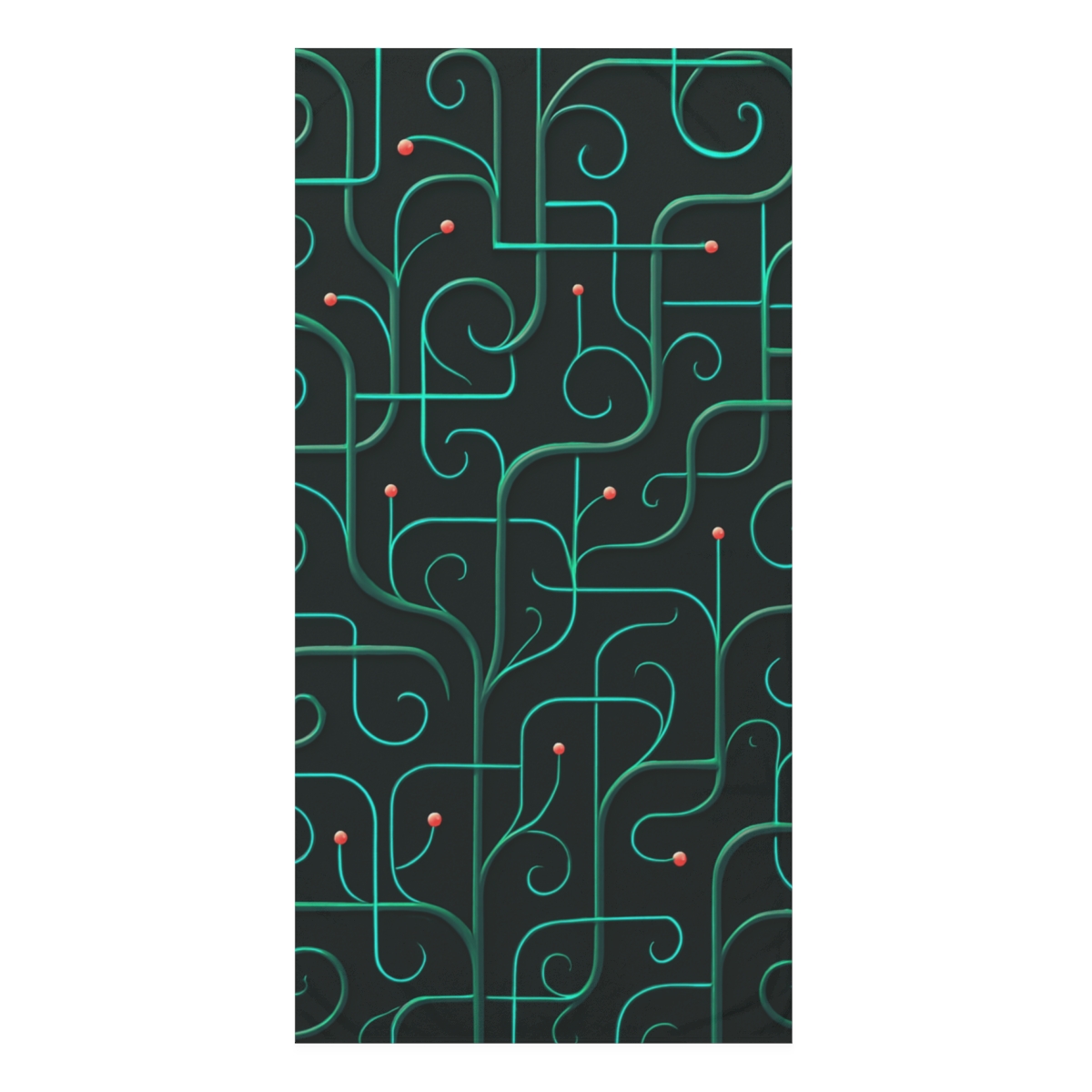 Vine Curl Circuitry designer printed towels