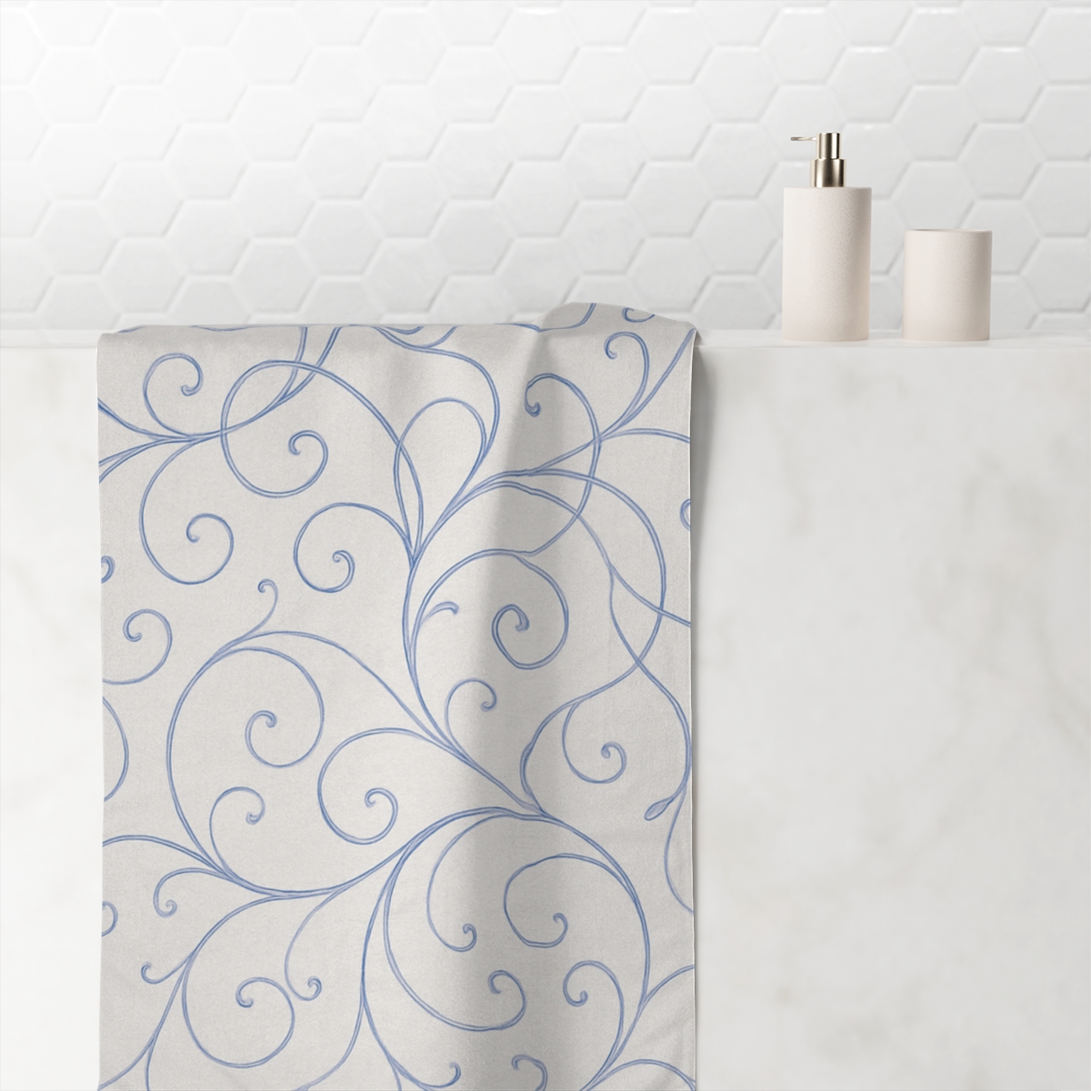 Vine Curl Filigree Drift stylish beach towels