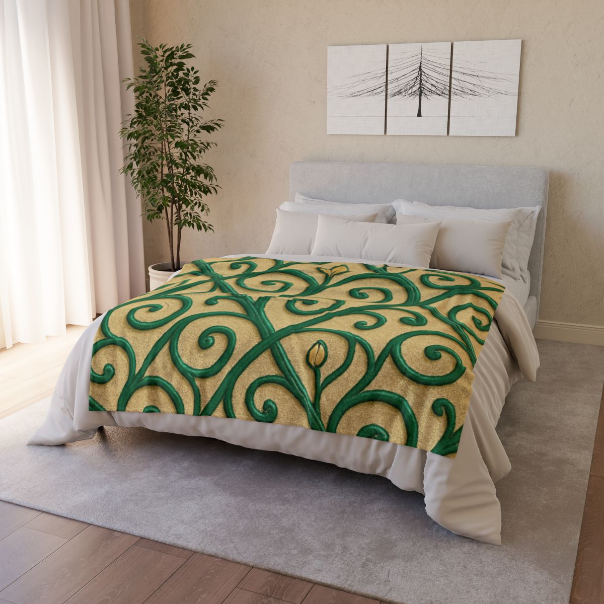 Vine Curl Lattice personalized cozy blankets