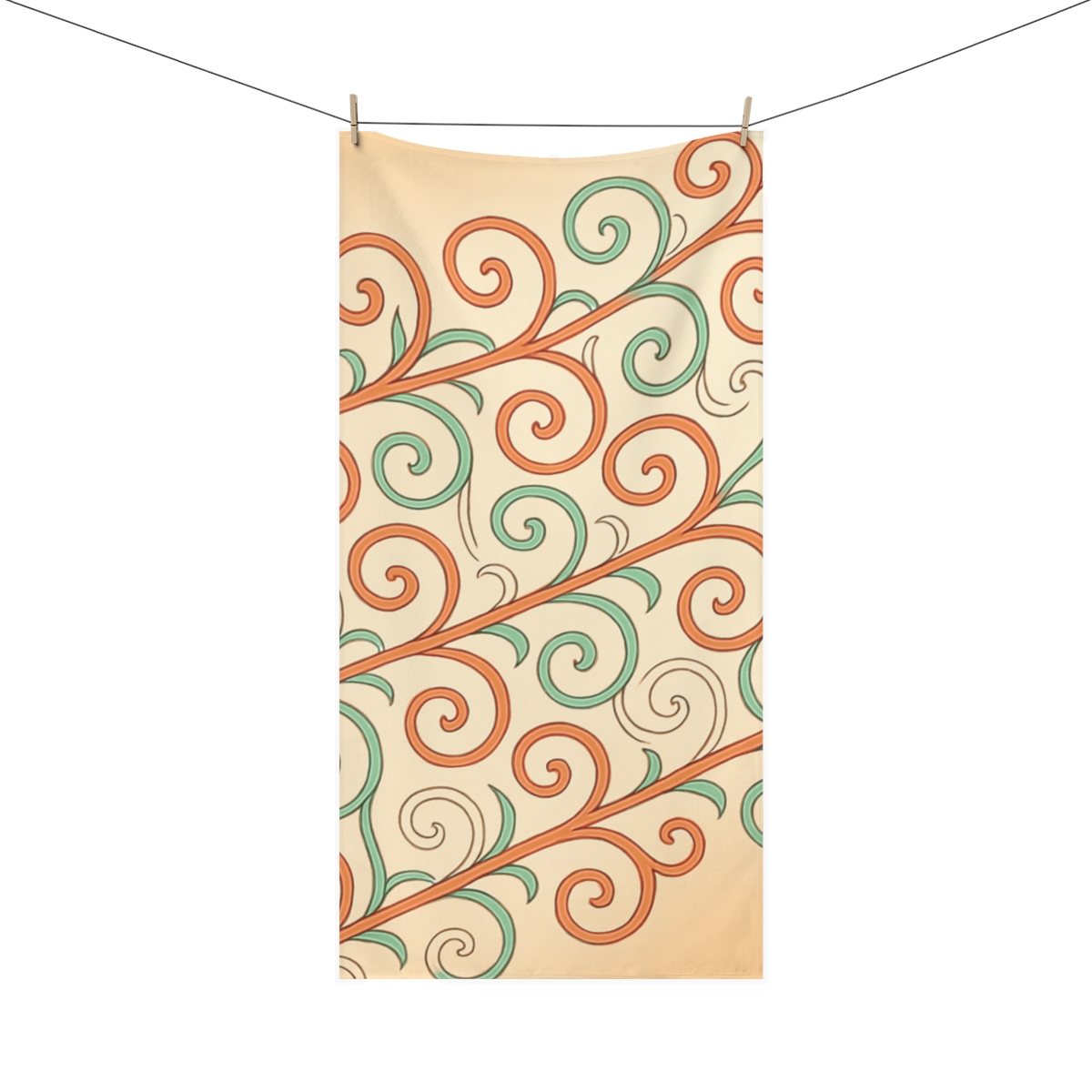 Vine Curl Lattice Dance personalized bath towels