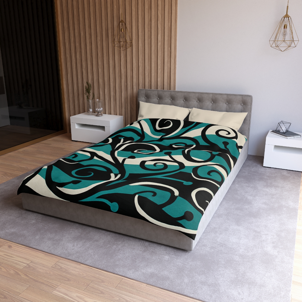 Vine Curl Wave Interference trendy bedroom duvets