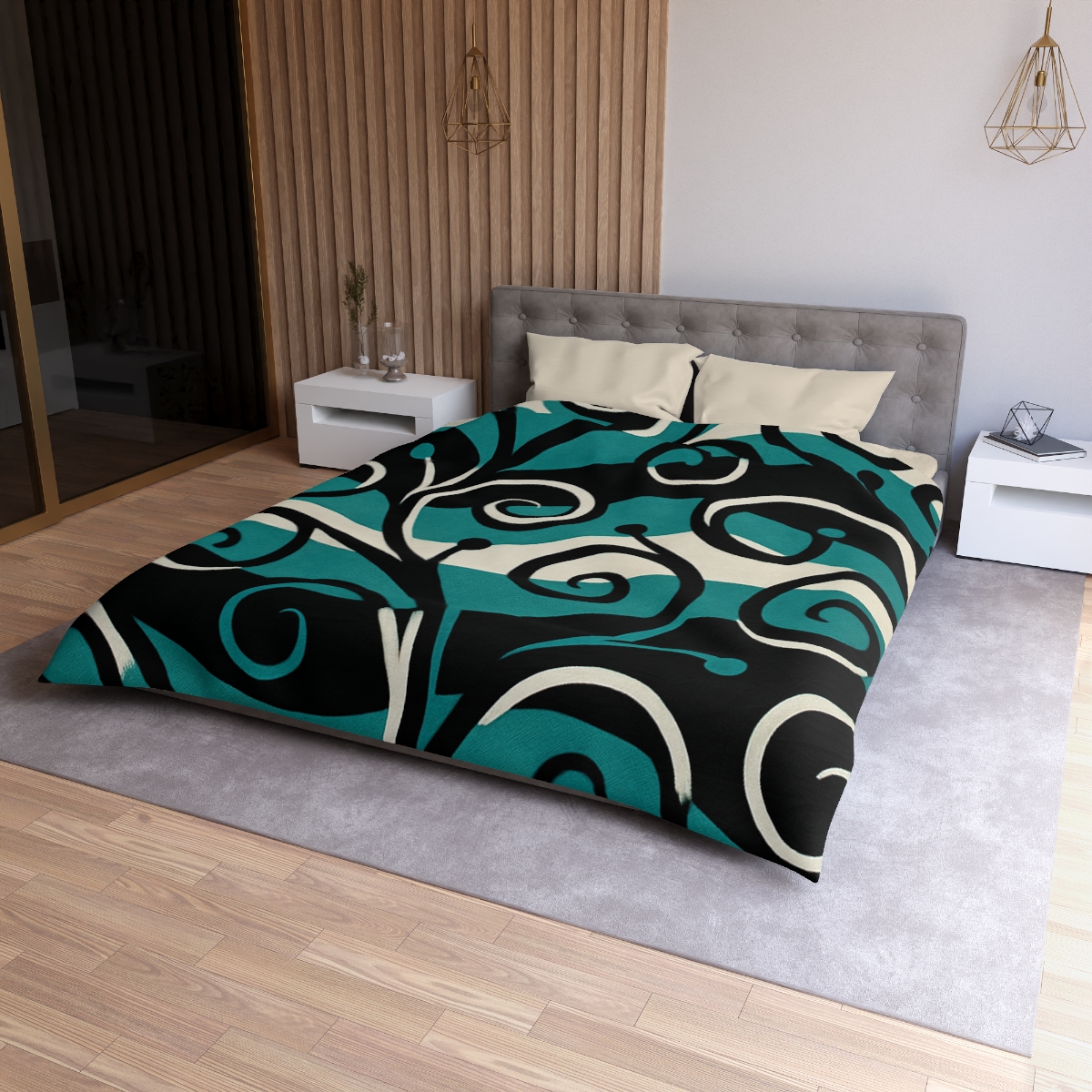 Vine Curl Wave Interference trendy bedroom duvets