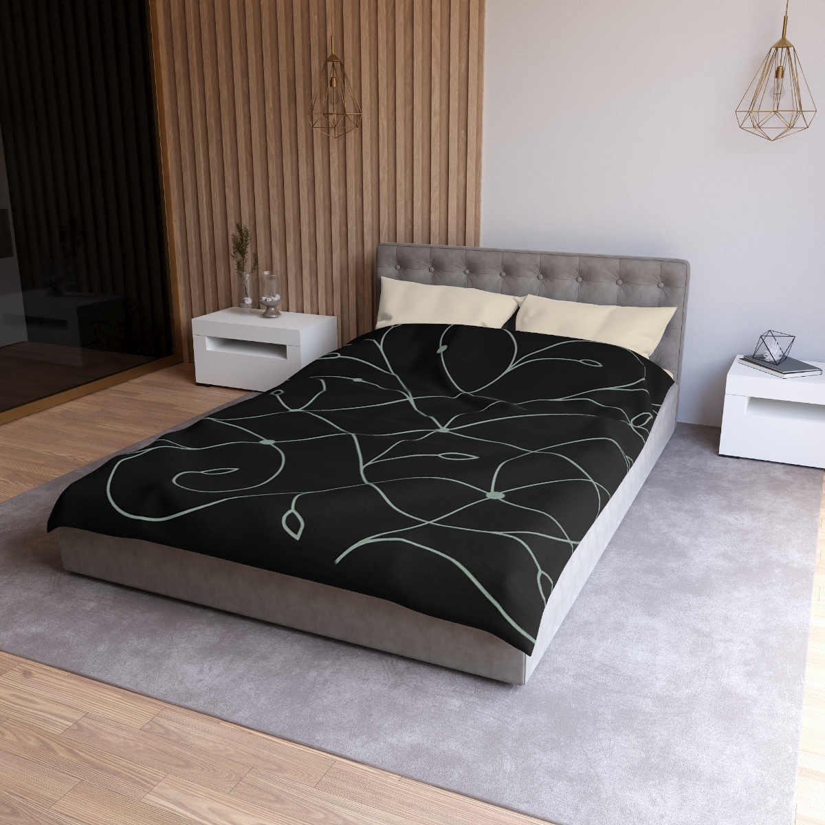 Vine Lattice Constellation Map designer printed duvets