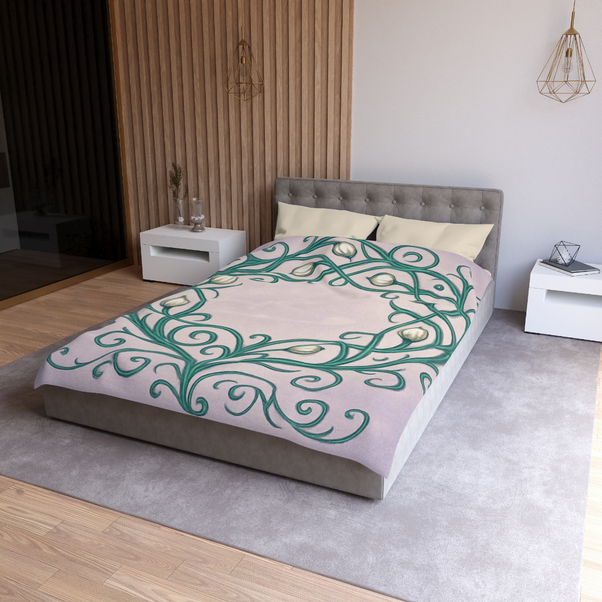 Vine Lattice Halo designer printed duvets