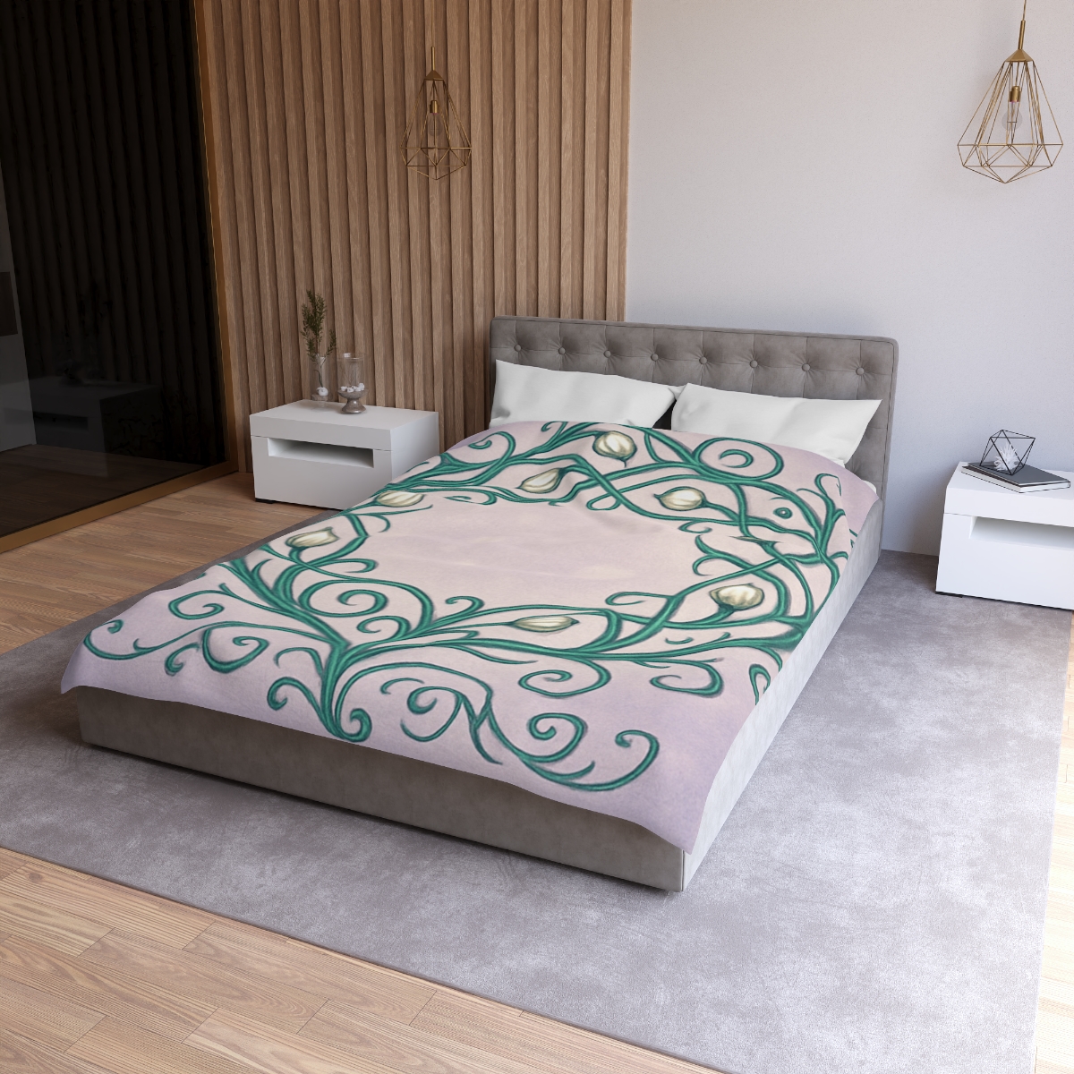 Vine Lattice Halo designer printed duvets
